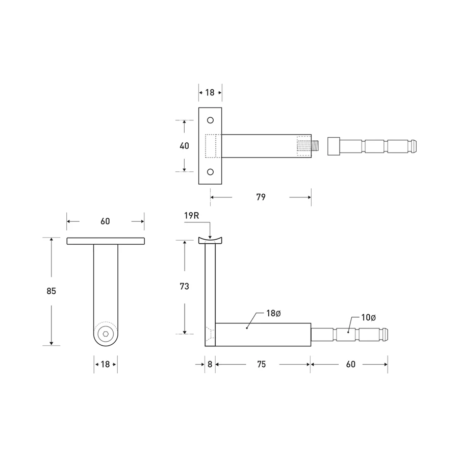 HB 510 Handrail Bracket - Image 5